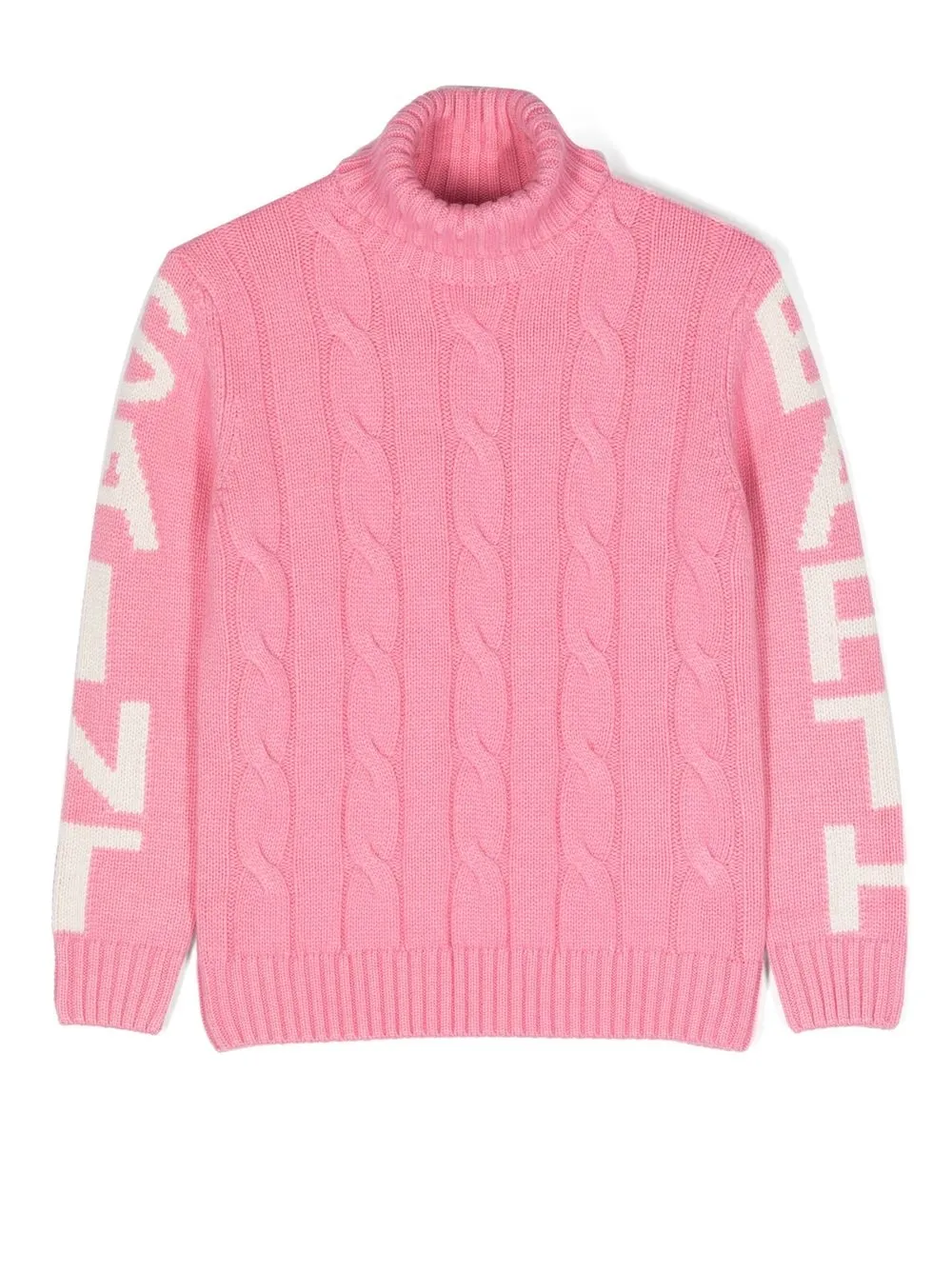 

MC2 Saint Barth Kids cable-knit roll-neck jumper - Pink