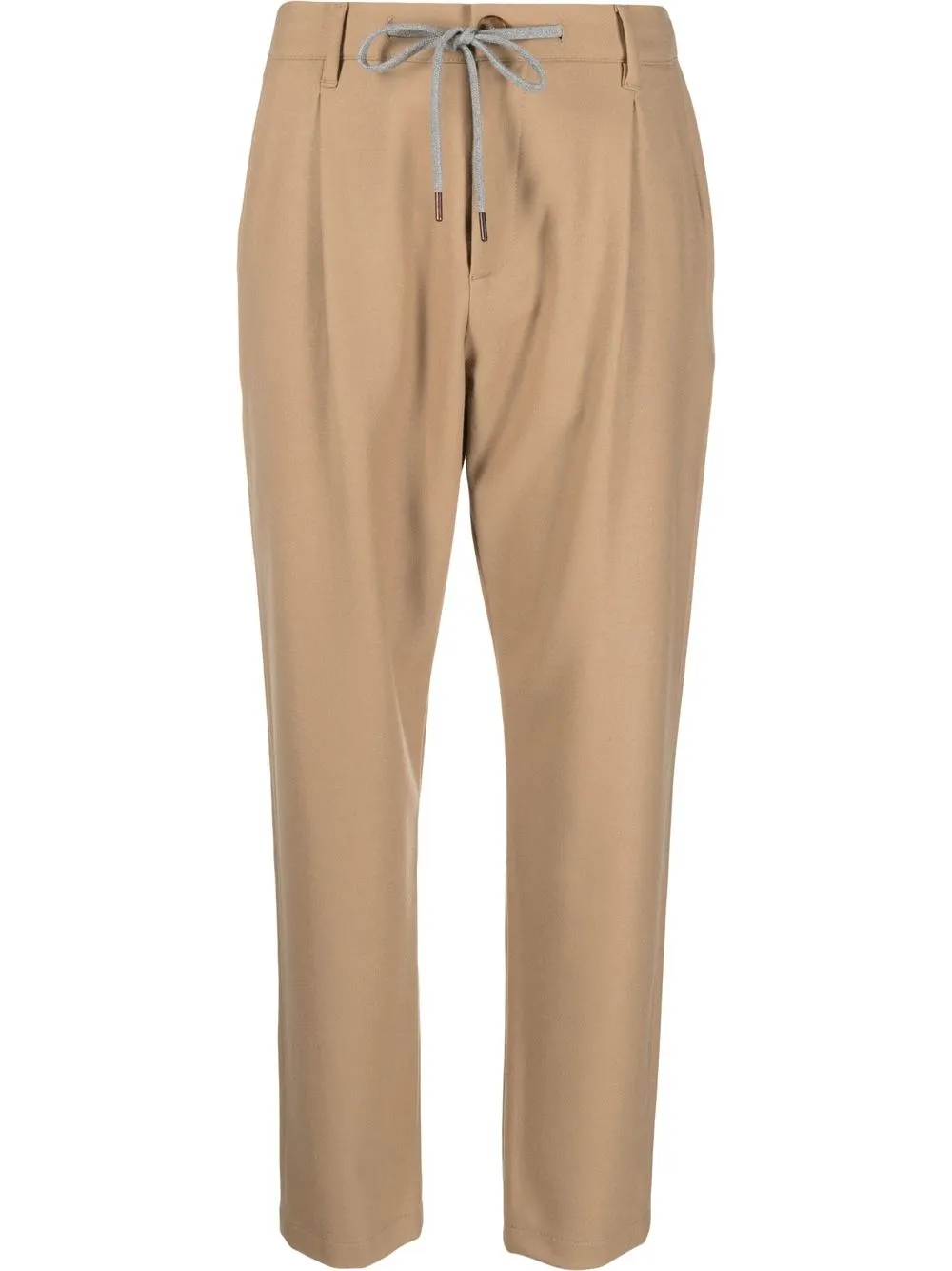 

Eleventy drawstring tapered-leg cropped trousers - Neutrals