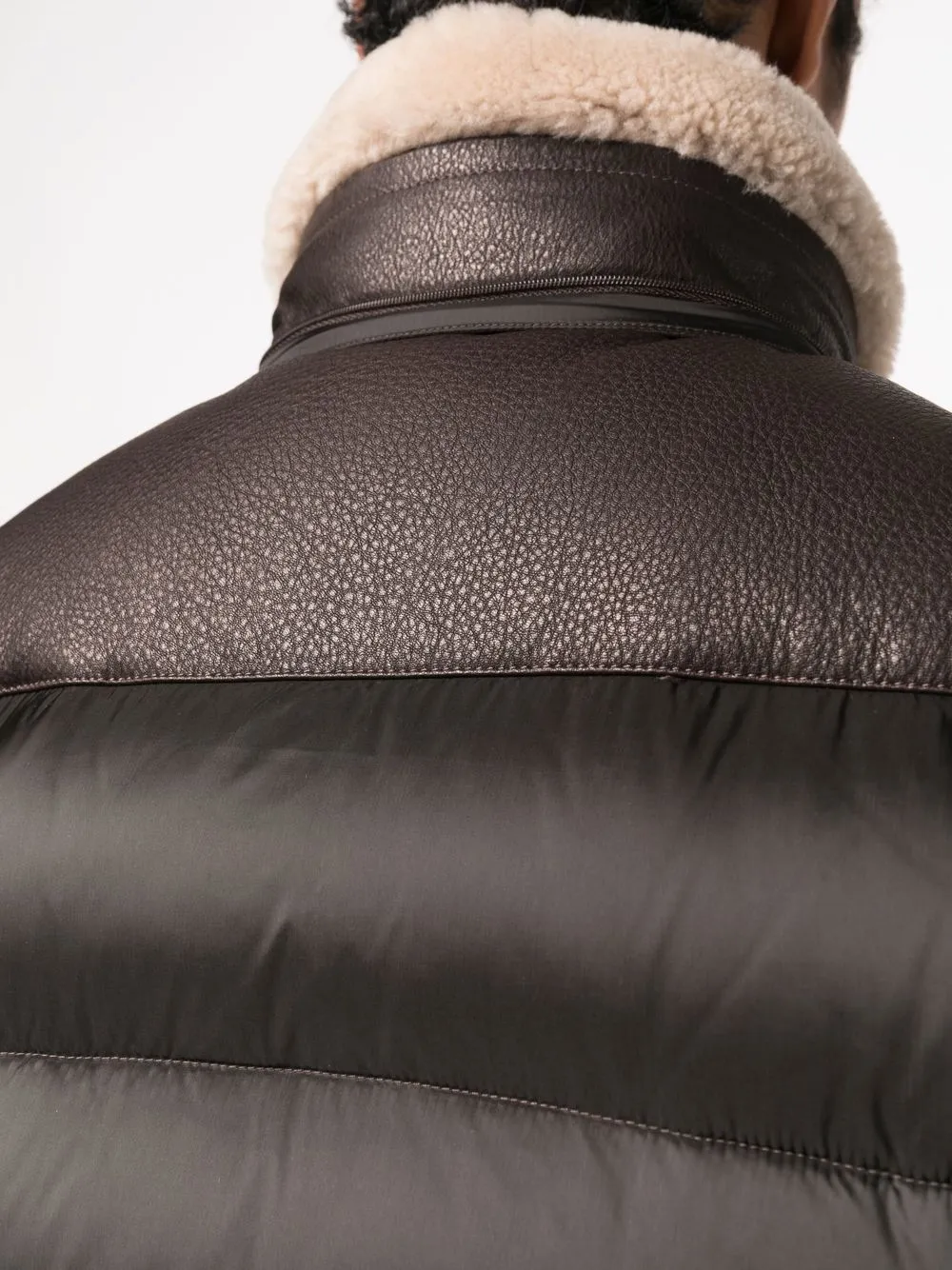 Moorer Panelled Down-padded Jacket In Brown