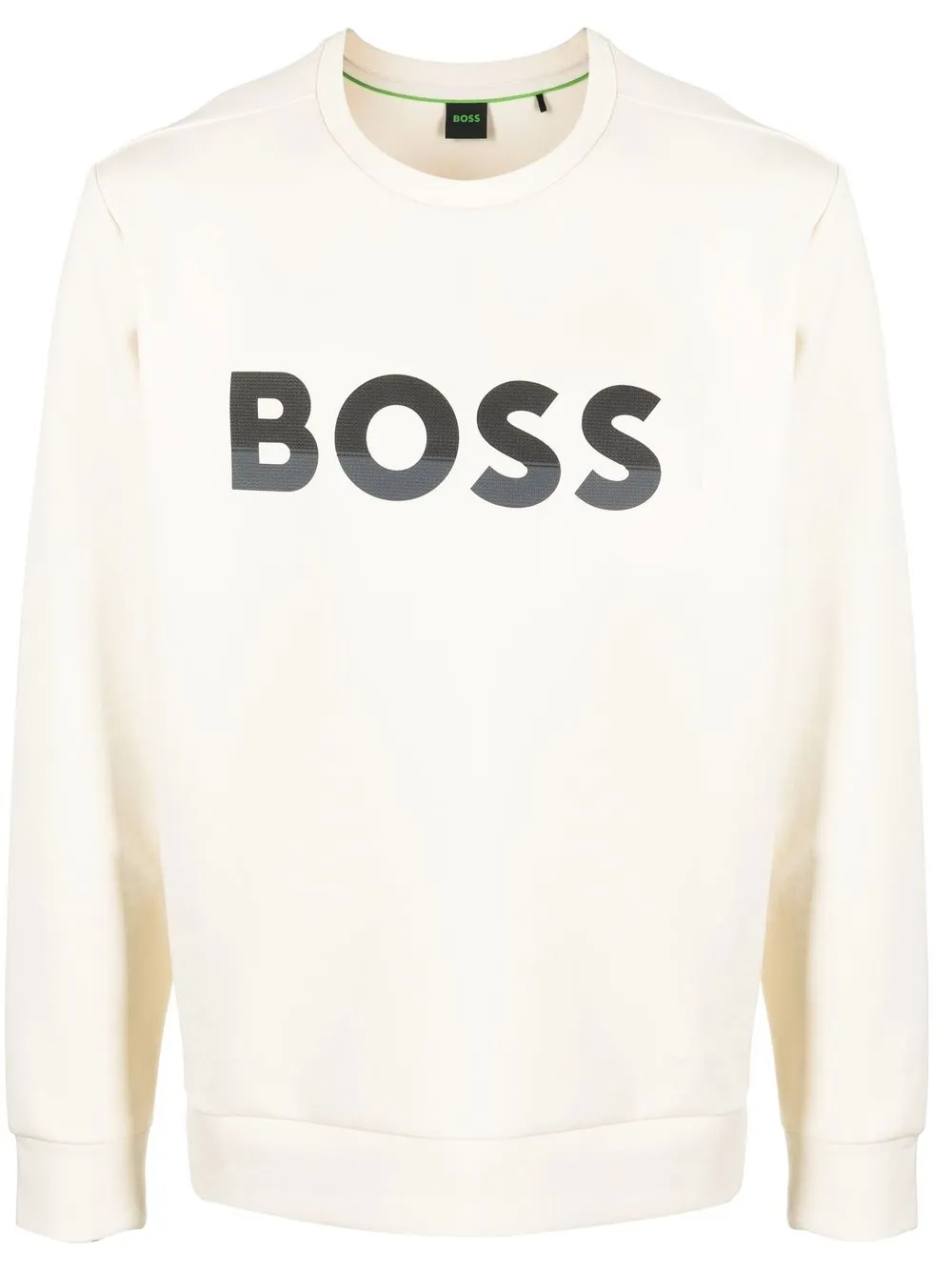 

BOSS suéter con cuello redondo y logo estampado - Blanco