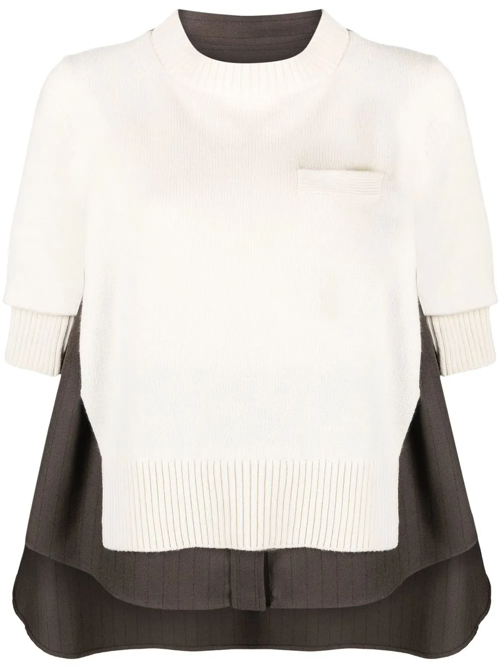 

sacai short-sleeve multi-panel top - Neutro