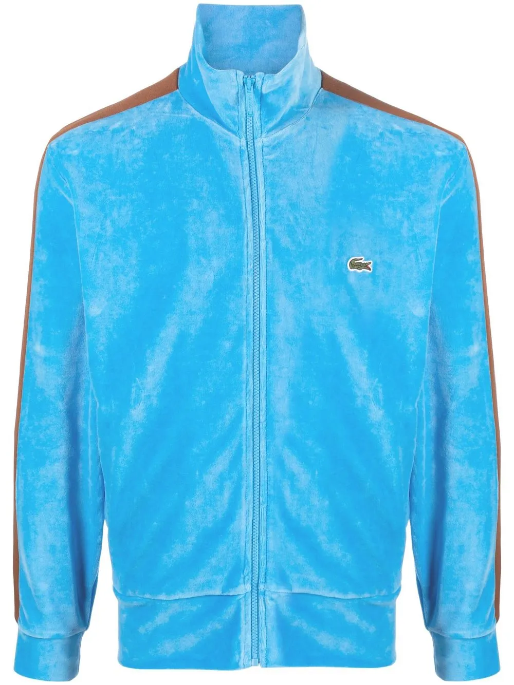 

Lacoste side-stripe velvet track jacket - Blue