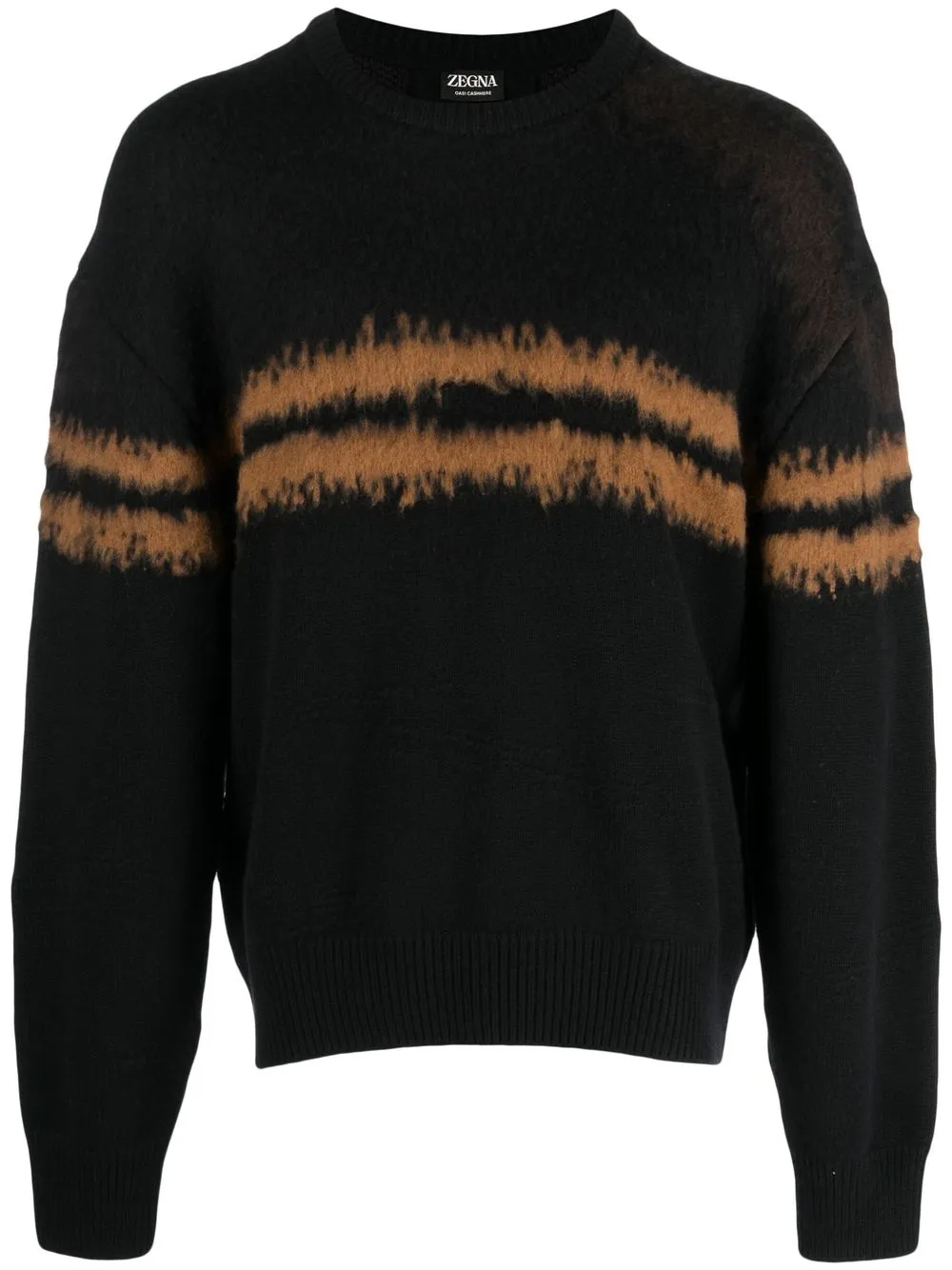 

Zegna horizontal stripe cashmere jumper - Black