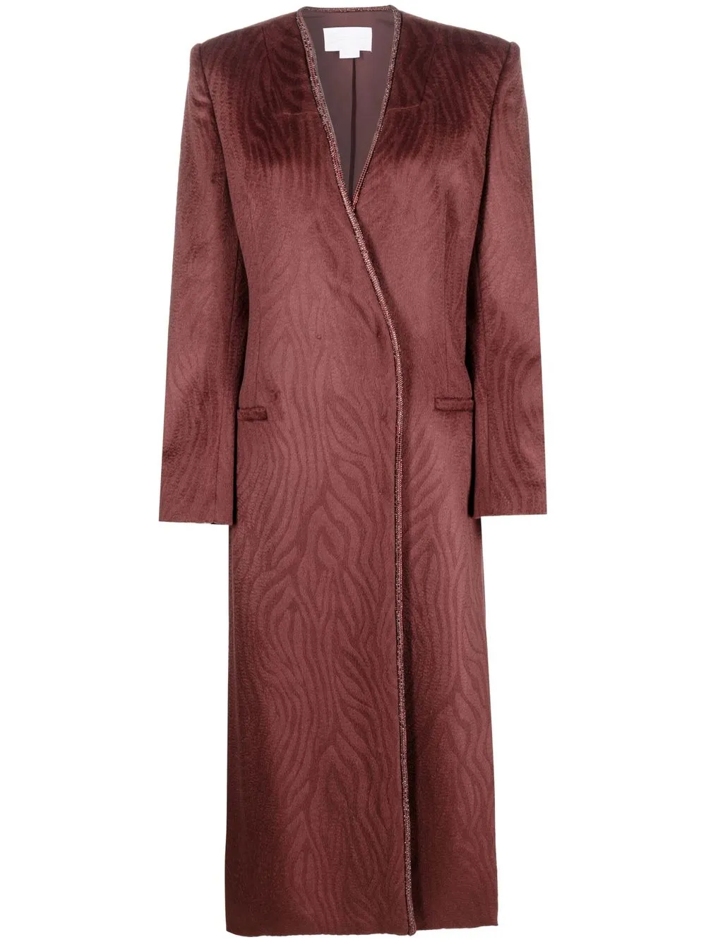 

Genny jacquard tailored coat - Brown