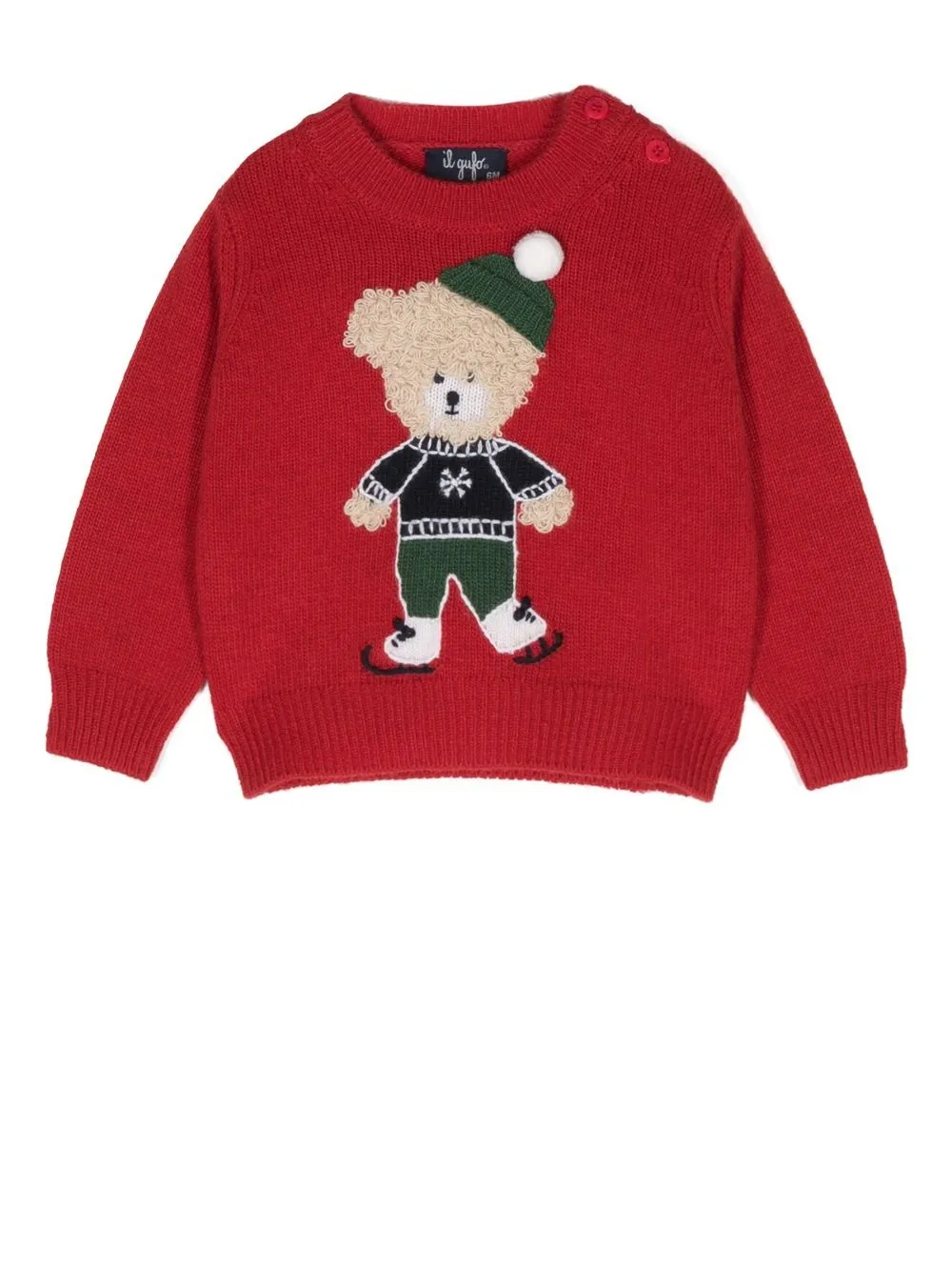 

Il Gufo teddy bear-motif jumper - Red