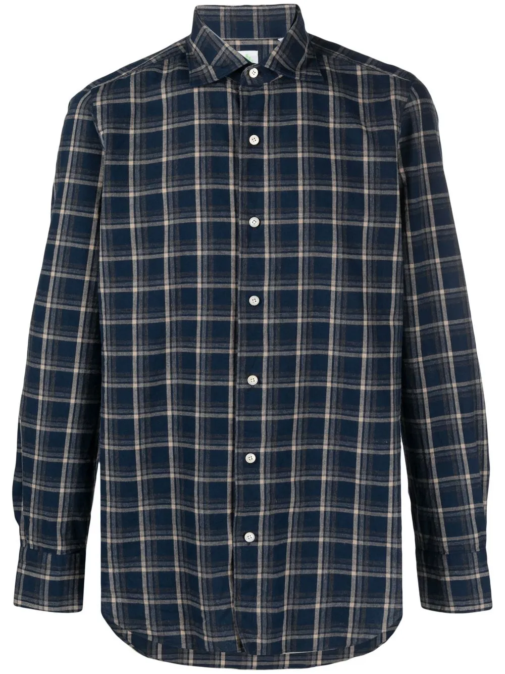 

Finamore 1925 Napoli checked long-sleeve shirt - Blue