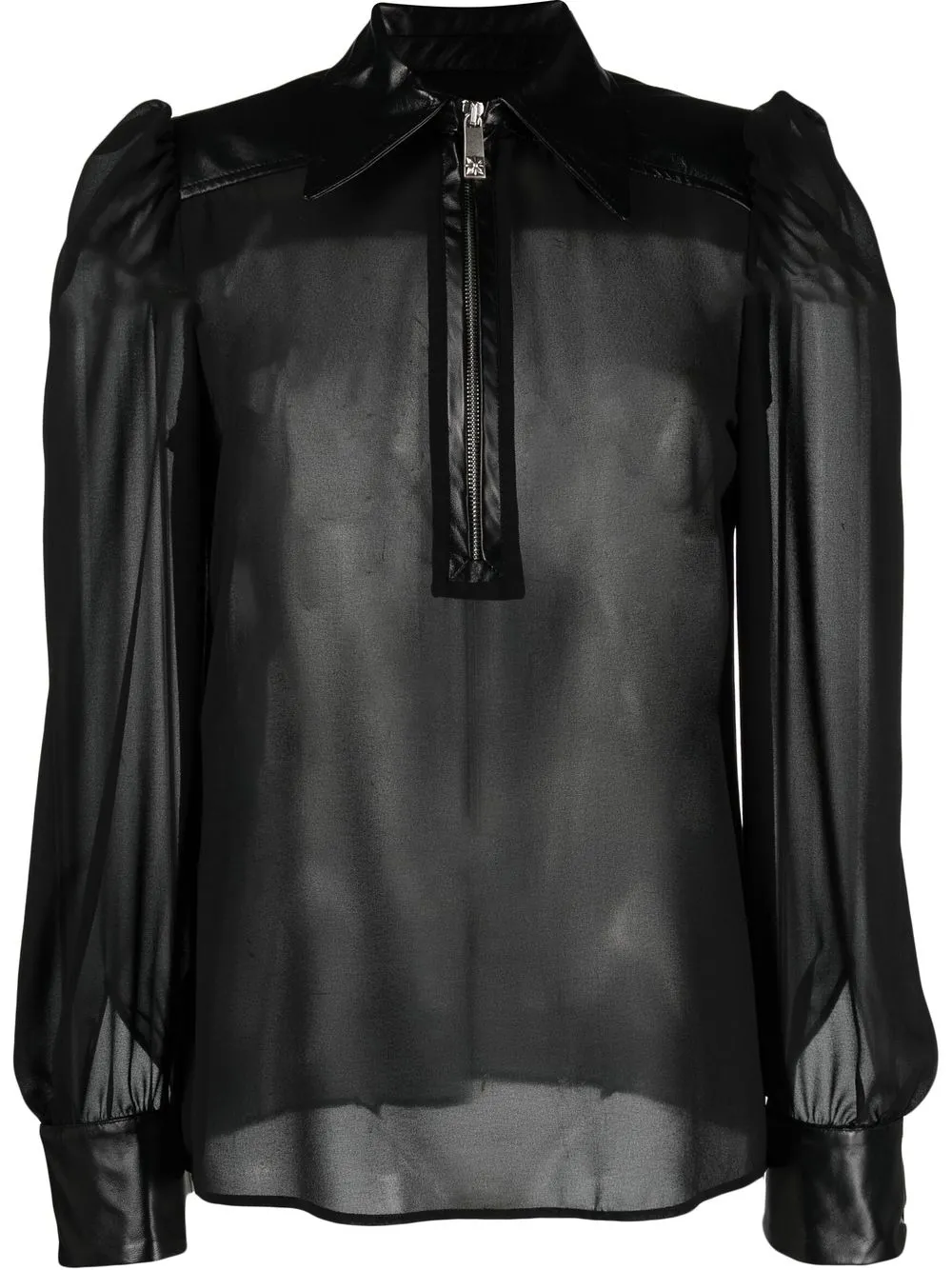 

John Richmond camisa de seda con paneles - Negro