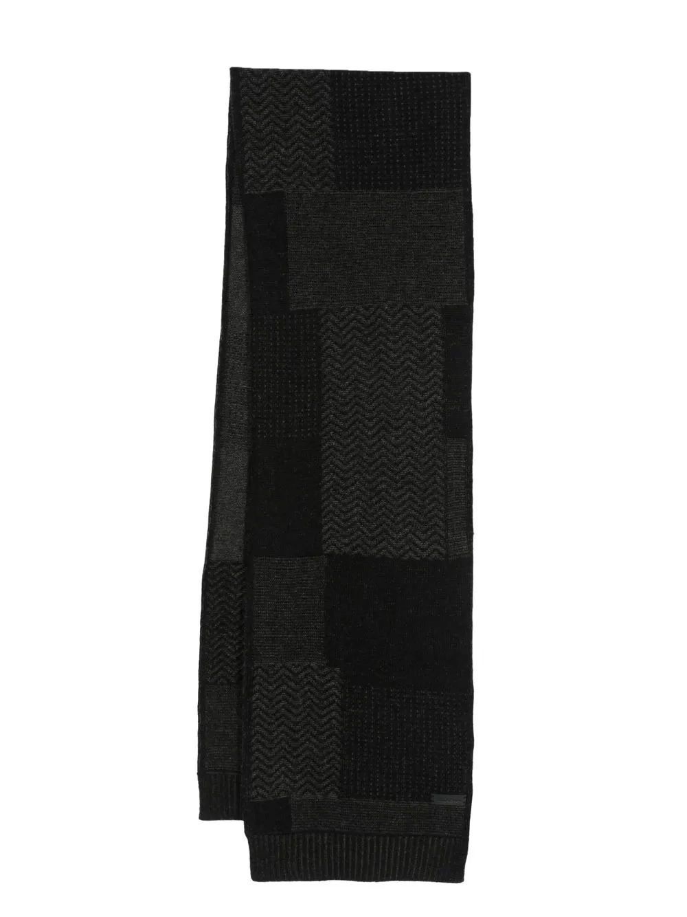 

Billionaire patchwork jacquard-knit scarf - Brown