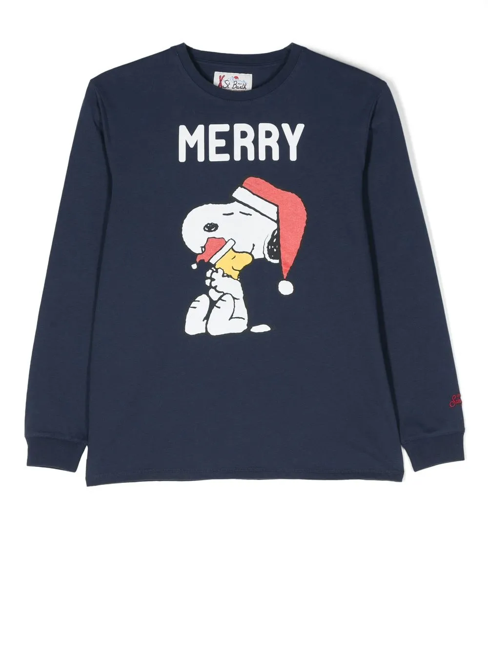 

MC2 Saint Barth Kids sudadera con estampado Xmas Snoopy - Azul