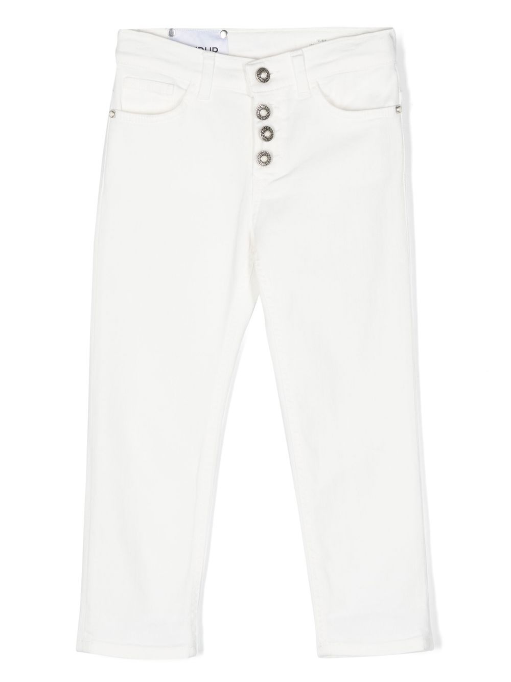 

DONDUP KIDS jeans capri con botones - Blanco