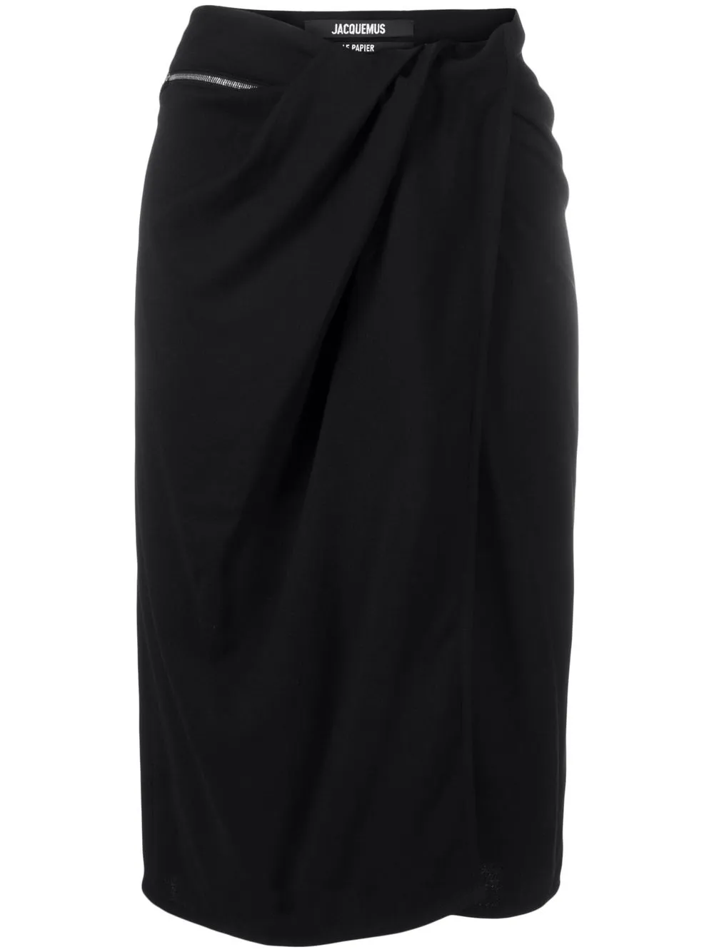 

Jacquemus Bodri gathered midi skirt - Black