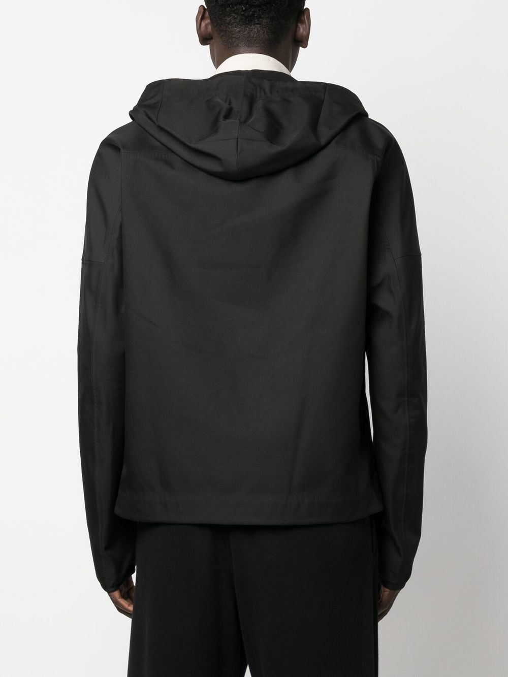 Shop Off-white Logo-print Hooded Jacket In Black