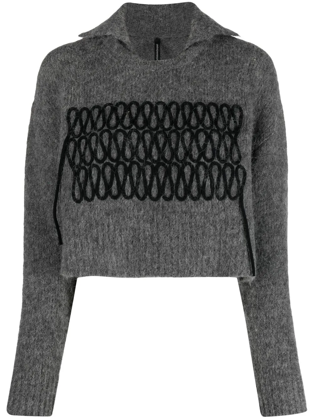 

PierAntonioGaspari embroidered-detail cropped jumper - Grey