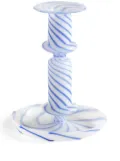 HAY Flare striped candleholder - Blue