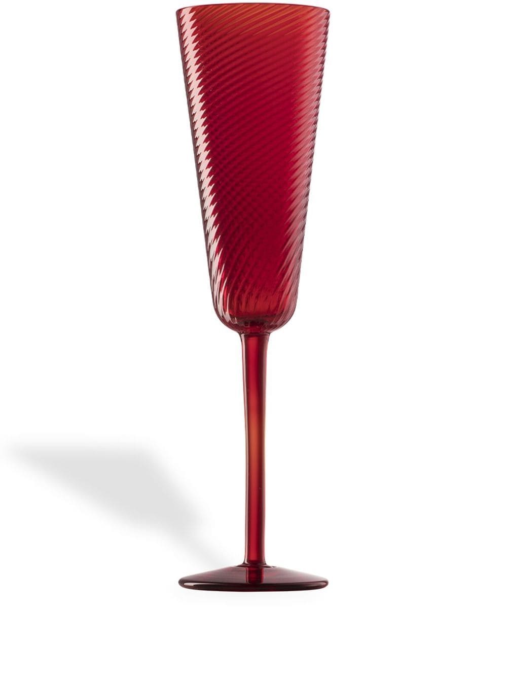 Nasonmoretti Gigolo Flute Glass In Red