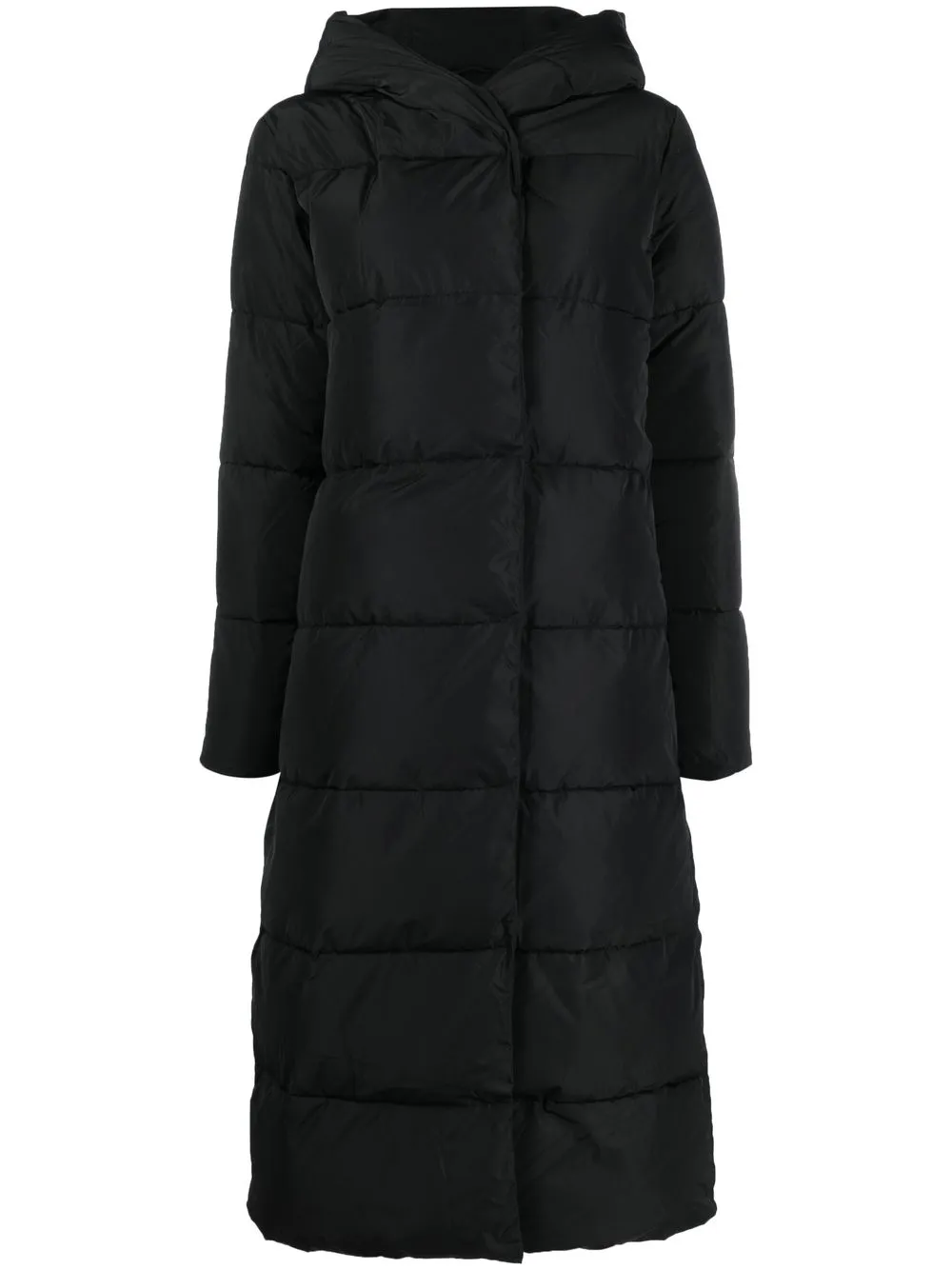 

Ecoalf abrigo largo capitonado con capucha - Negro