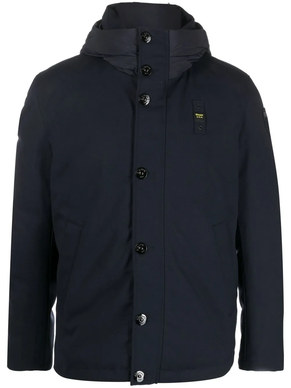 

Blauer logo-patch down jacket - Blue