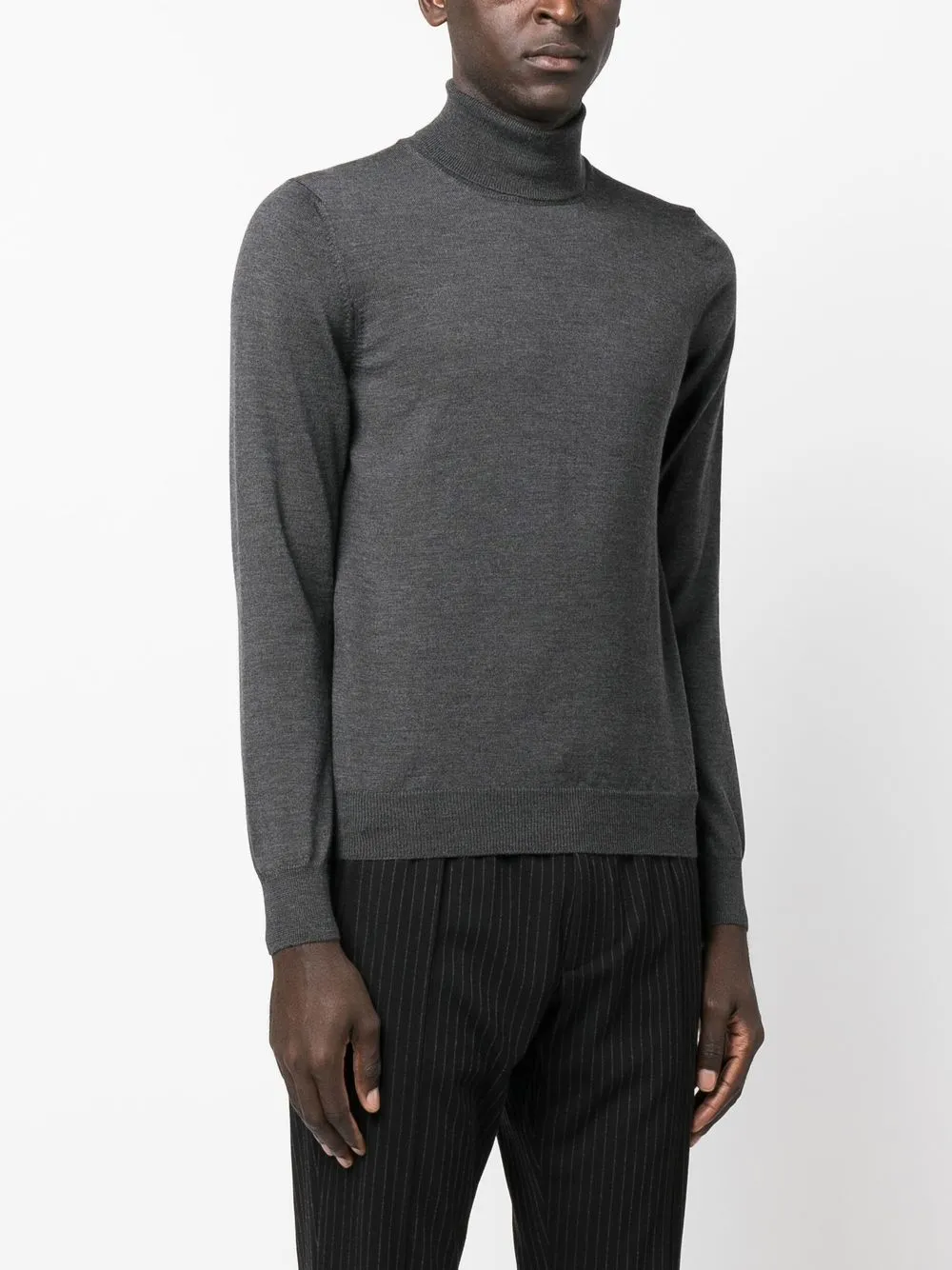 Tagliatore Roll-neck Virgin Wool Jumper In Grau
