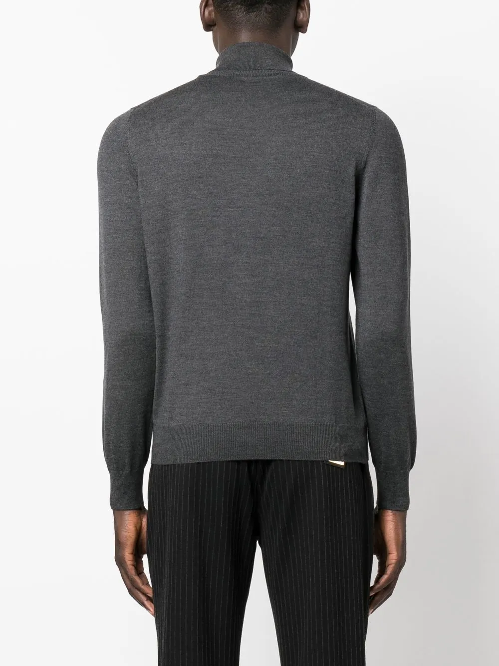 Tagliatore Roll-neck Virgin Wool Jumper In Grau