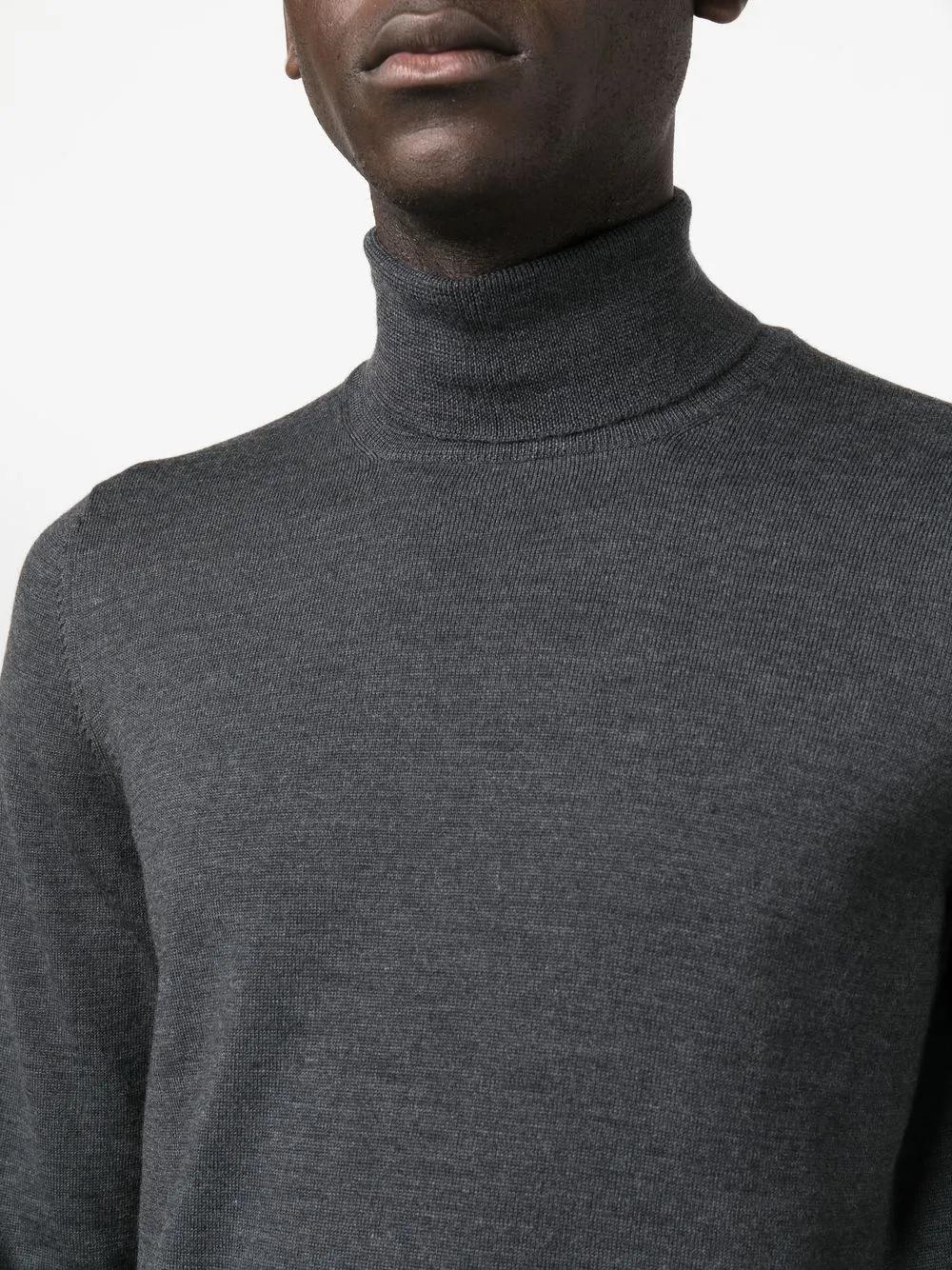 Tagliatore Roll-neck Virgin Wool Jumper In Grau