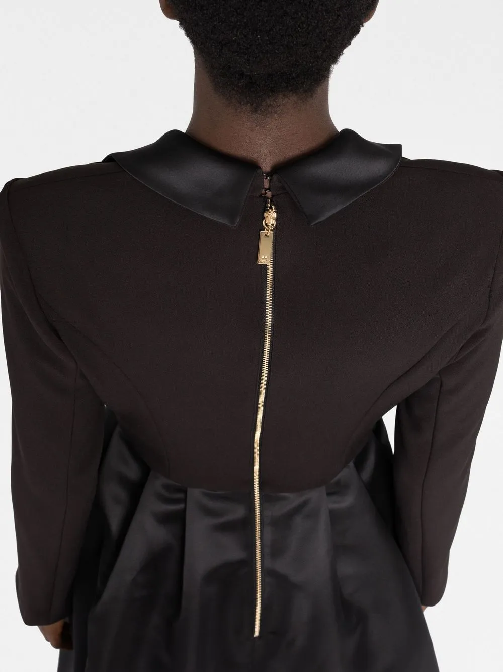 Elisabetta Franchi Tuxedo-style Crystal-embellished Jumpsuit In Schwarz