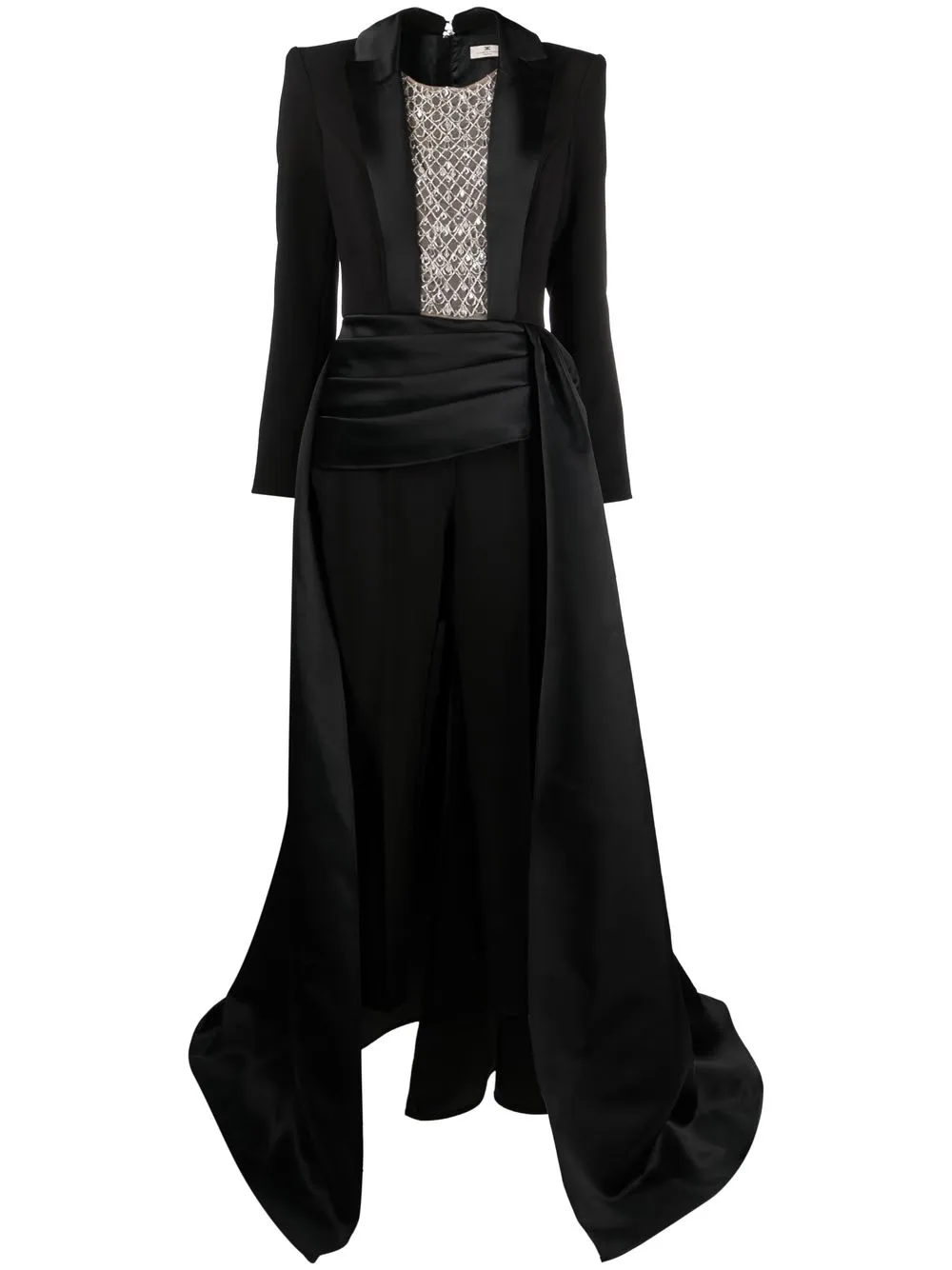 

Elisabetta Franchi tuxedo-style crystal-embellished jumpsuit - Black