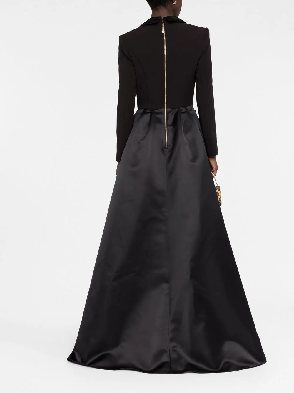 Elisabetta Franchi Tuxedo-style Crystal-embellished Jumpsuit In Schwarz