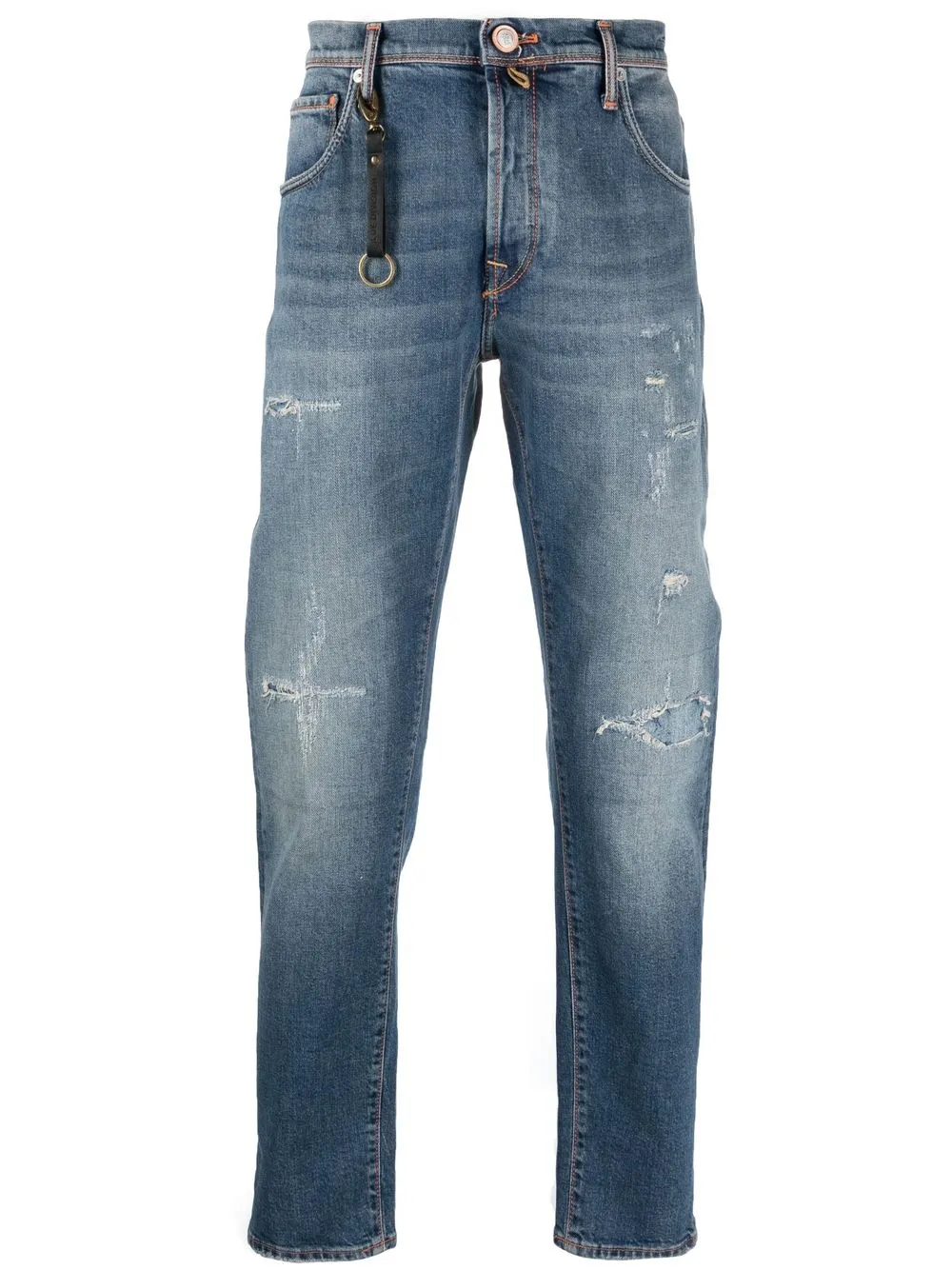 

Incotex keyring-detail straight-leg jeans - Blue