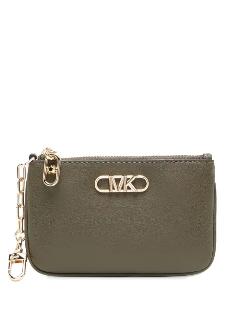logo-plaque leather purse