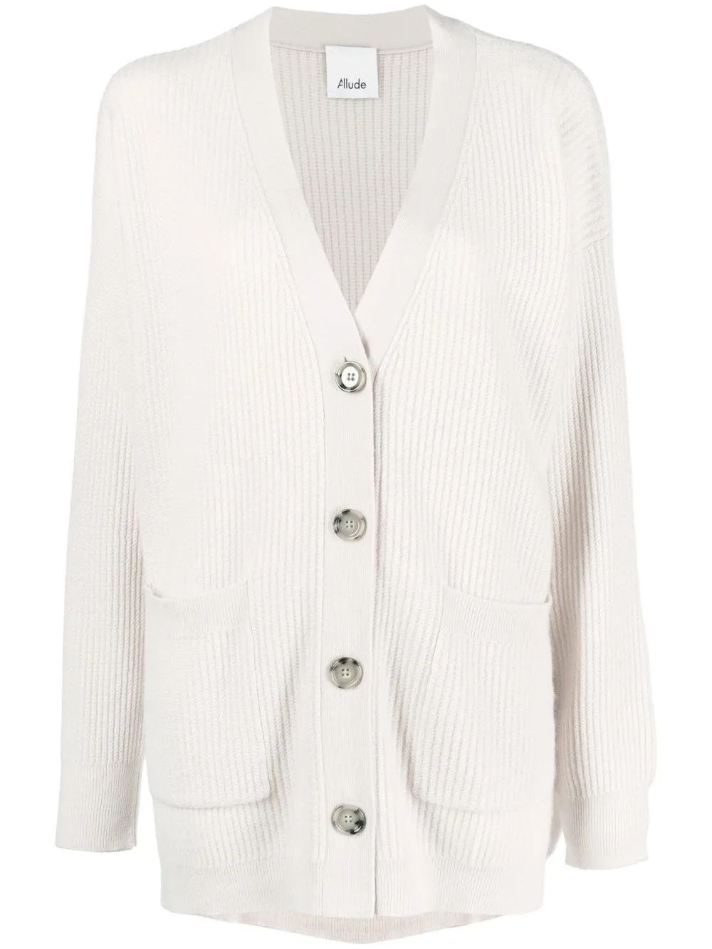 

Allude ribbed-knit cashmere cardigan - Neutrals