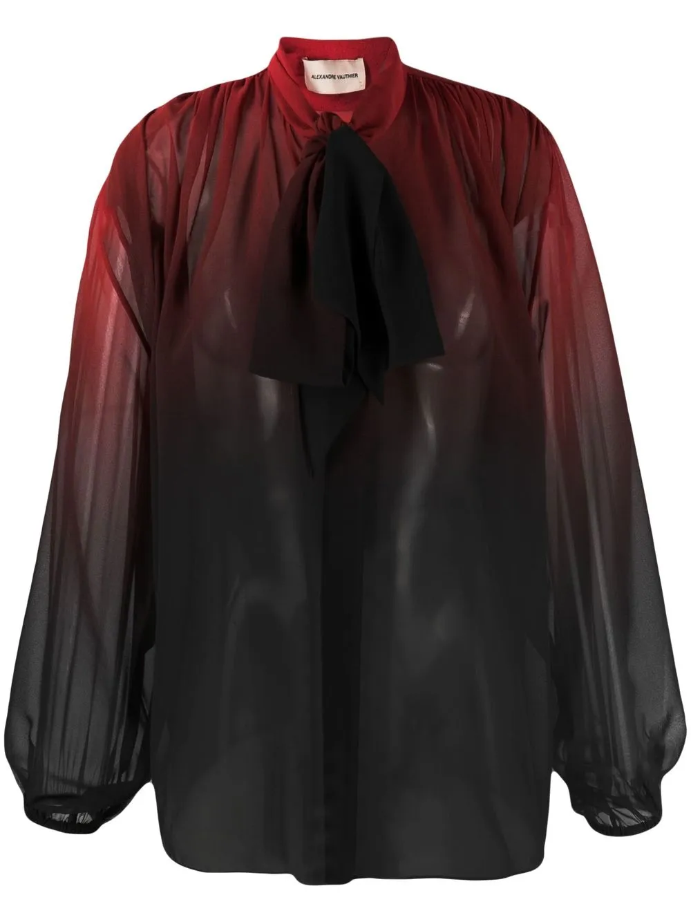 

Alexandre Vauthier ombré pussy-bow blouse - Negro