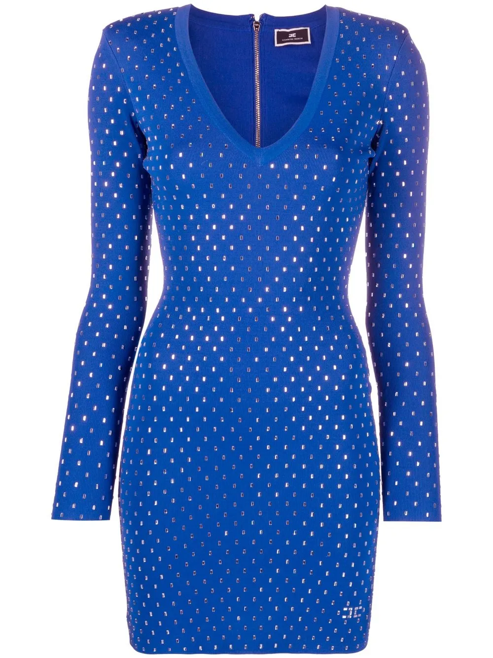 

Elisabetta Franchi studded long-sleeved minidress - Blue