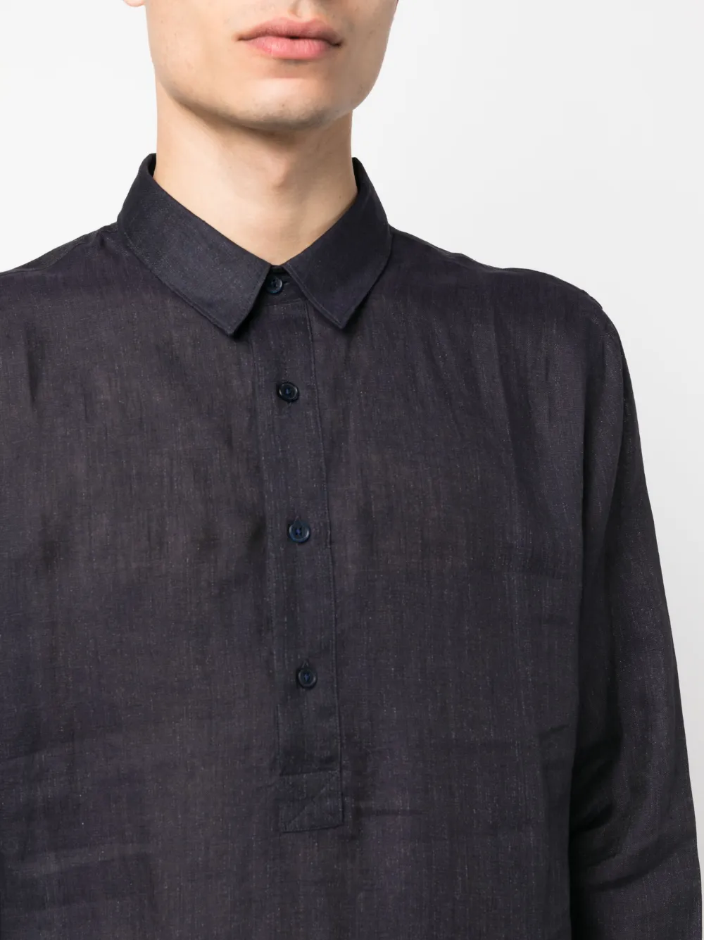 Orlebar Brown Giles Striped Linen Shirt In Blue