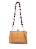 SERPUI Charlotte wicker clutch bag - Brown