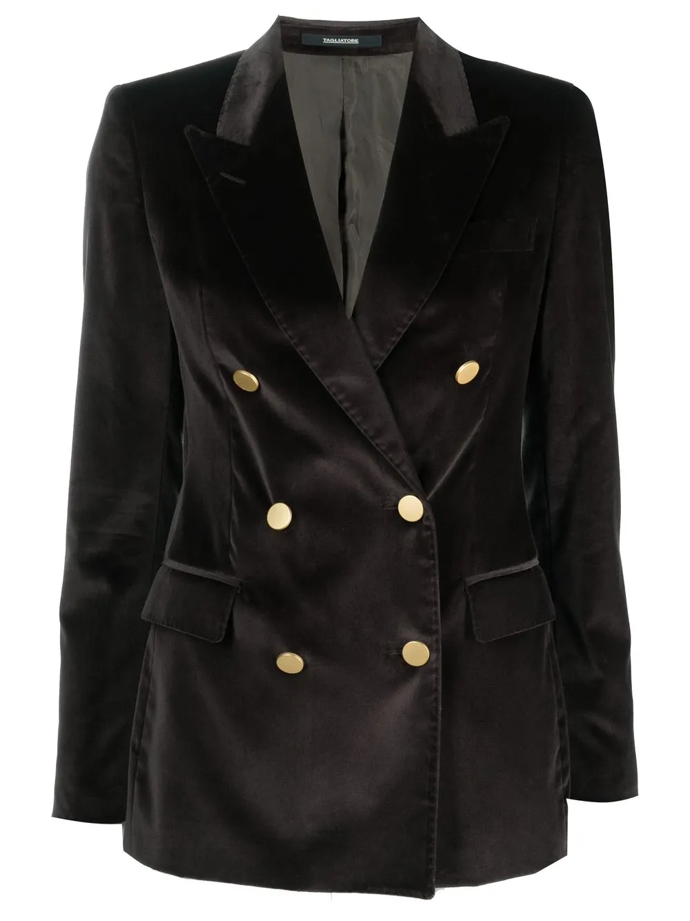 

Tagliatore double-breasted velvet blazer - Brown