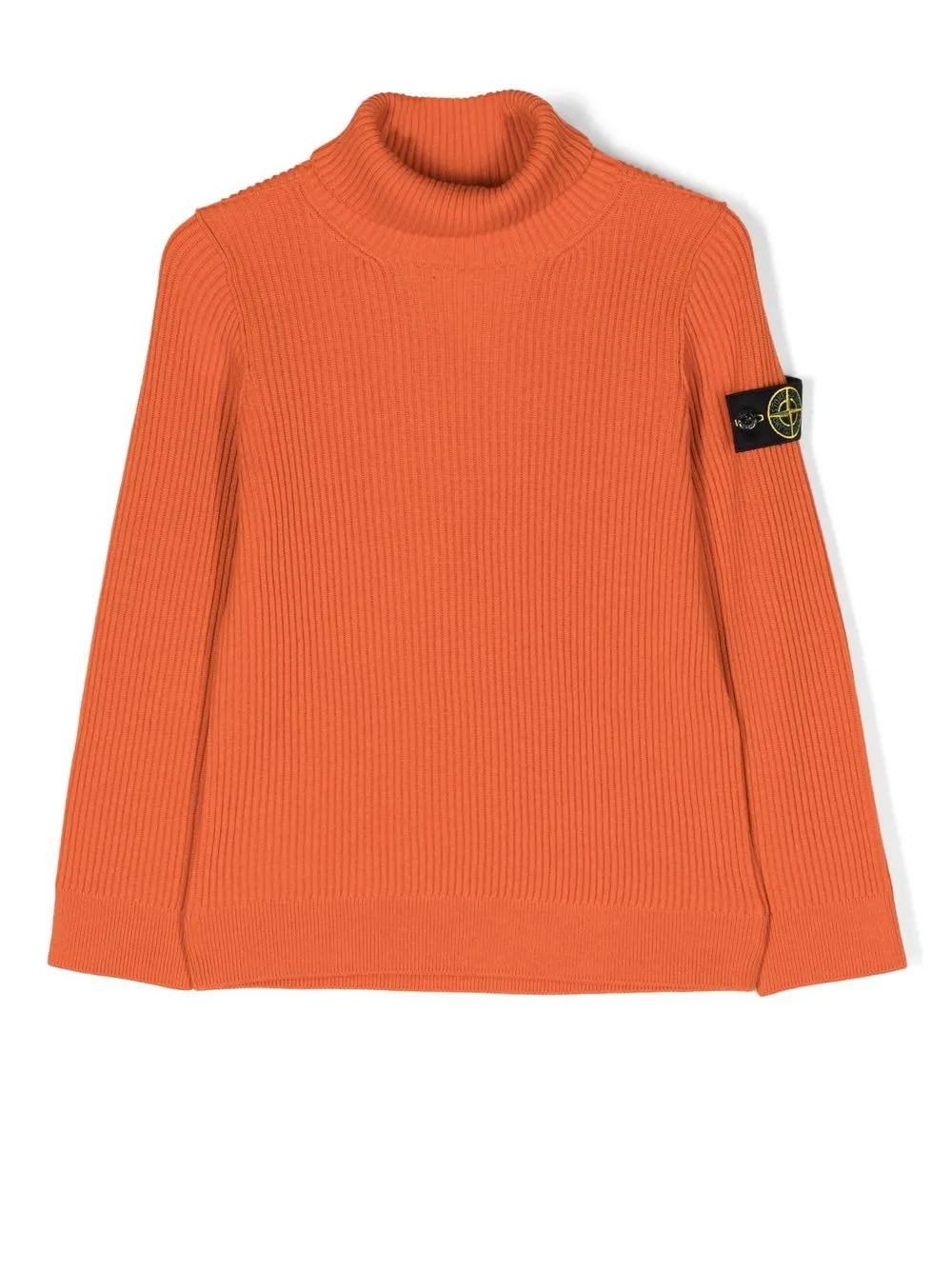 

Stone Island Junior logo-patch roll neck jumper - Orange