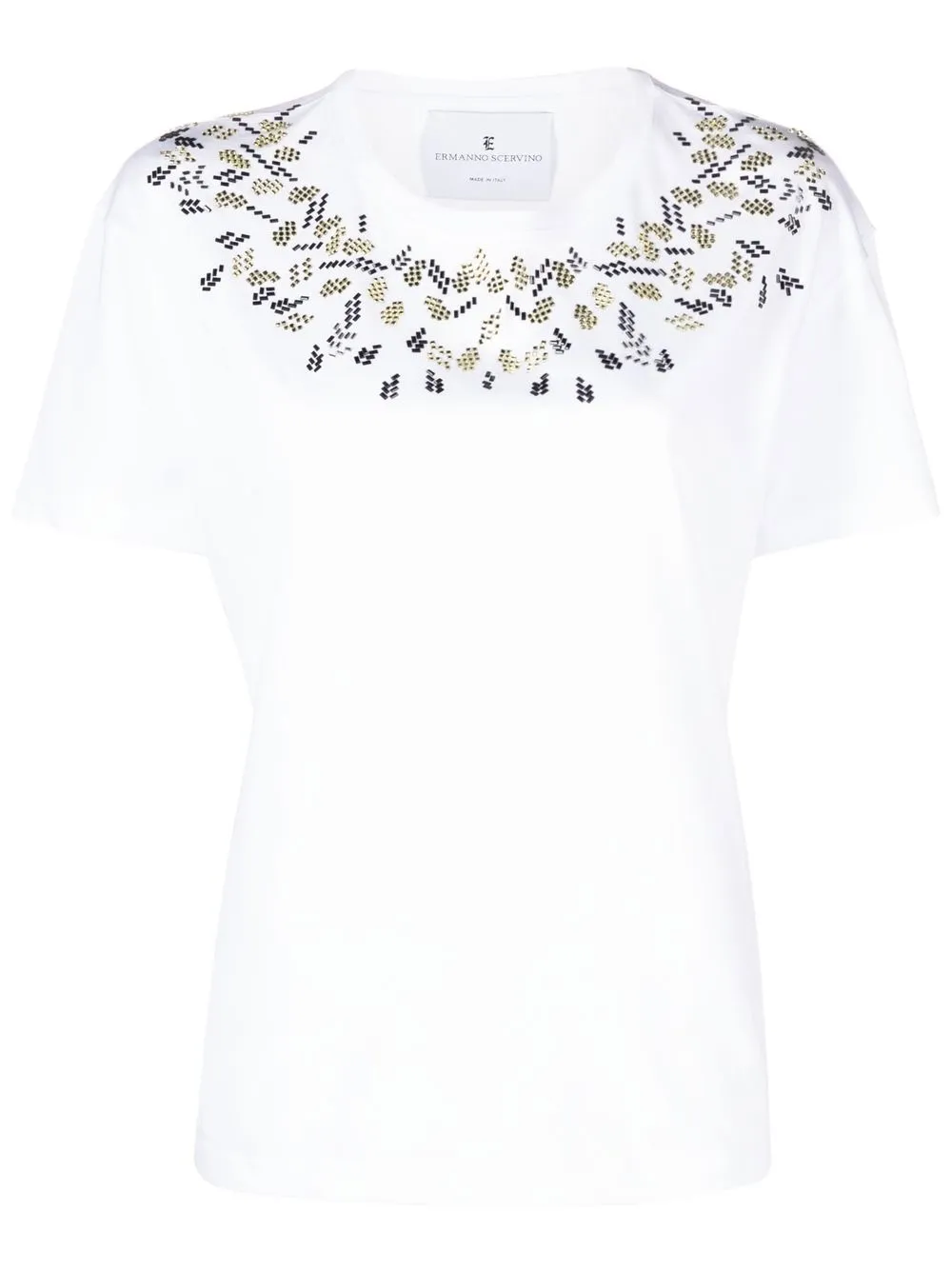 

Ermanno Scervino crystal-embellished cotton T-shirt - White