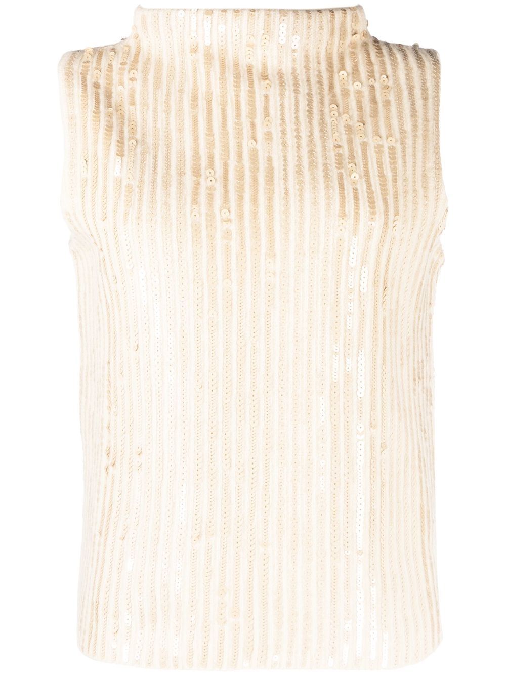 

Ermanno Scervino sequin-embellished knitted top - Neutrals