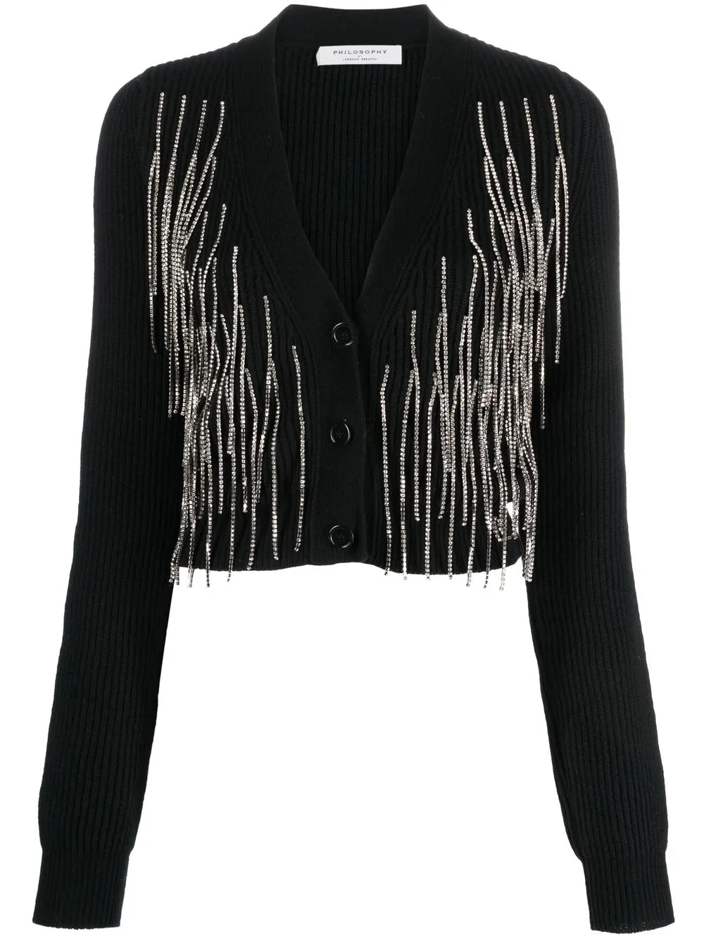 

Philosophy Di Lorenzo Serafini fringed virgin-wool cardigan - Black