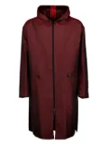 FENDI gingham-check hooded coat - Red