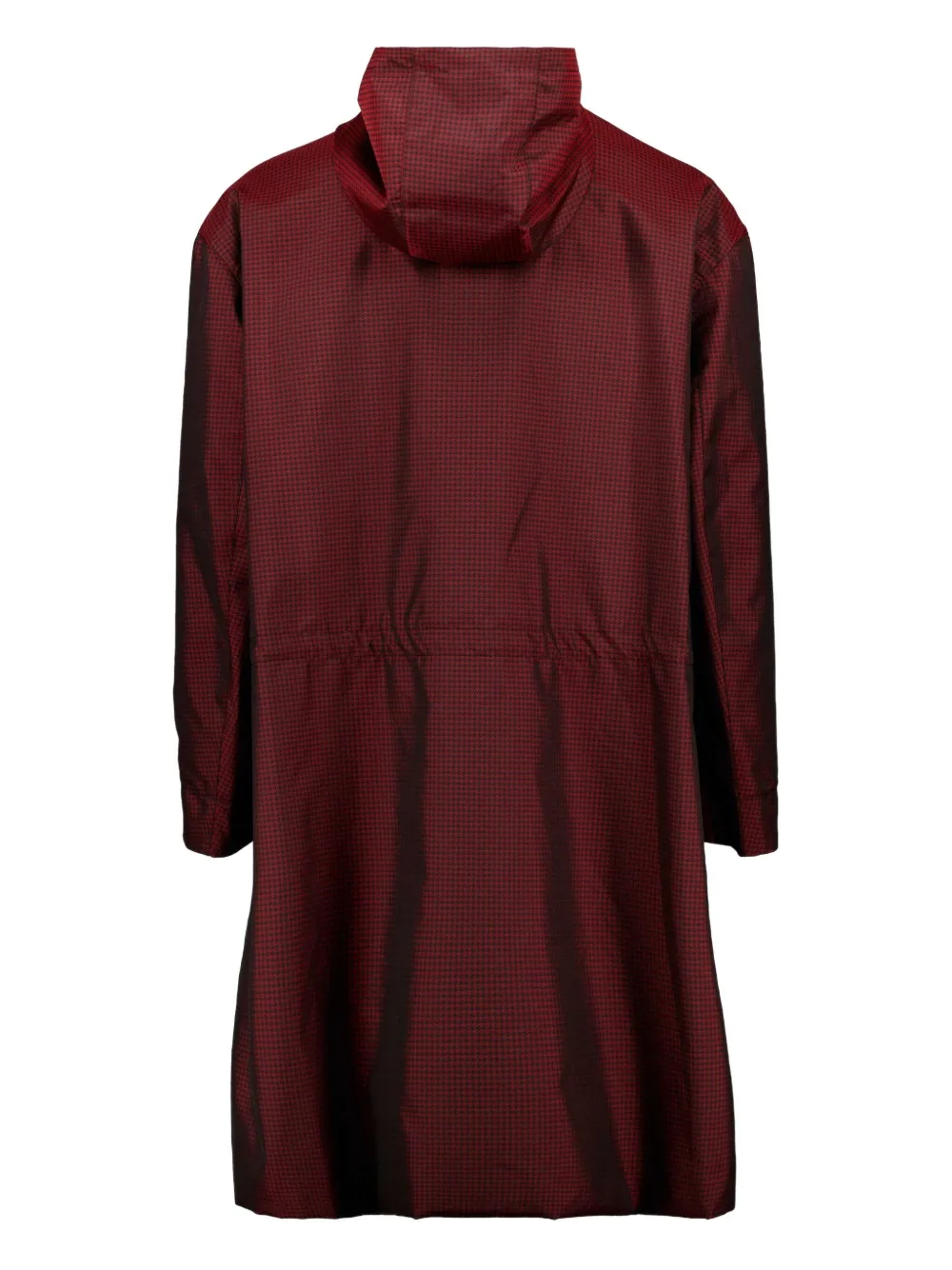 FENDI gingham-check hooded coat Rood