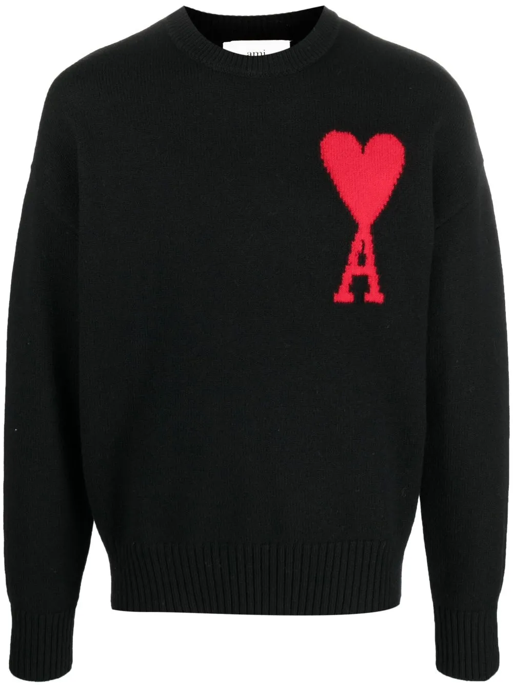 

AMI Paris chest logo-detail knit jumper - Black