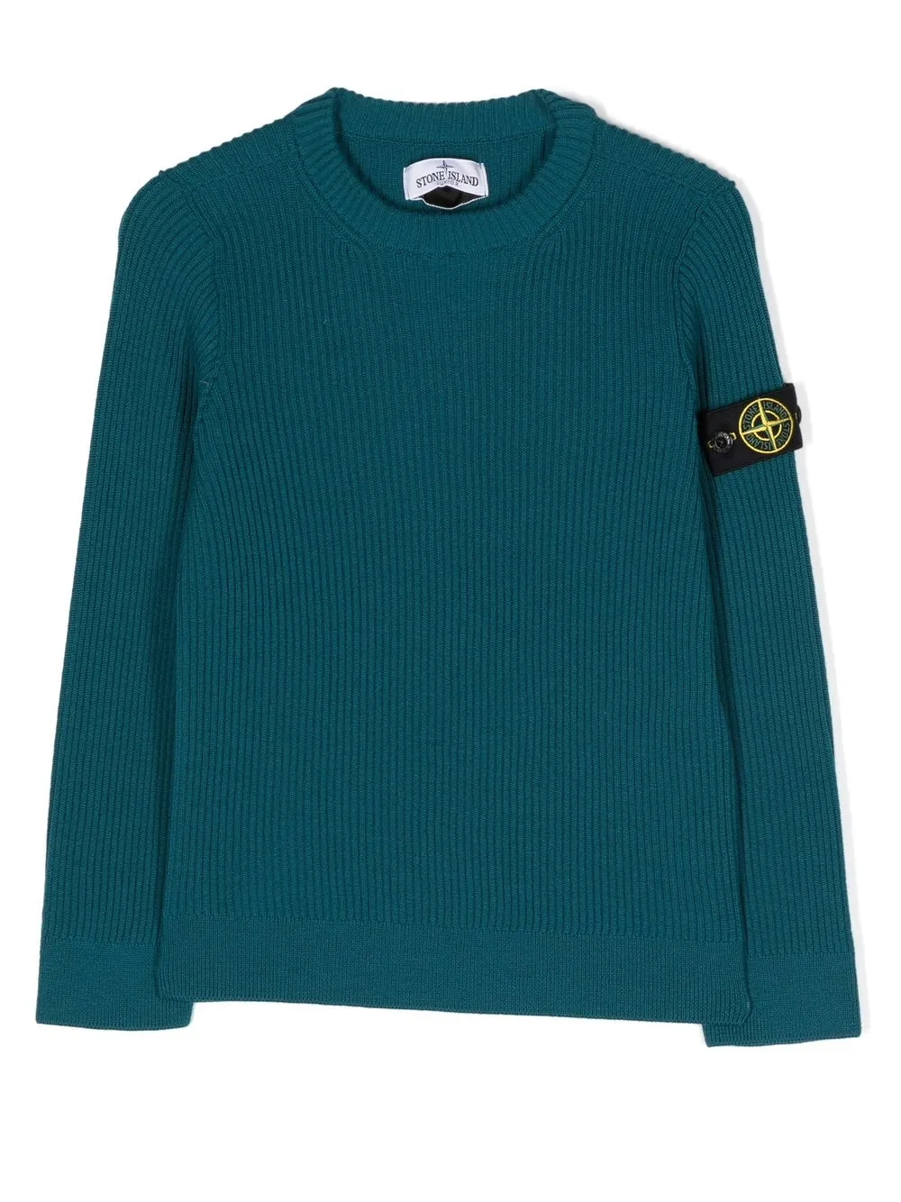 

Stone Island Junior logo-patch ribbed-knit jumper - Blue