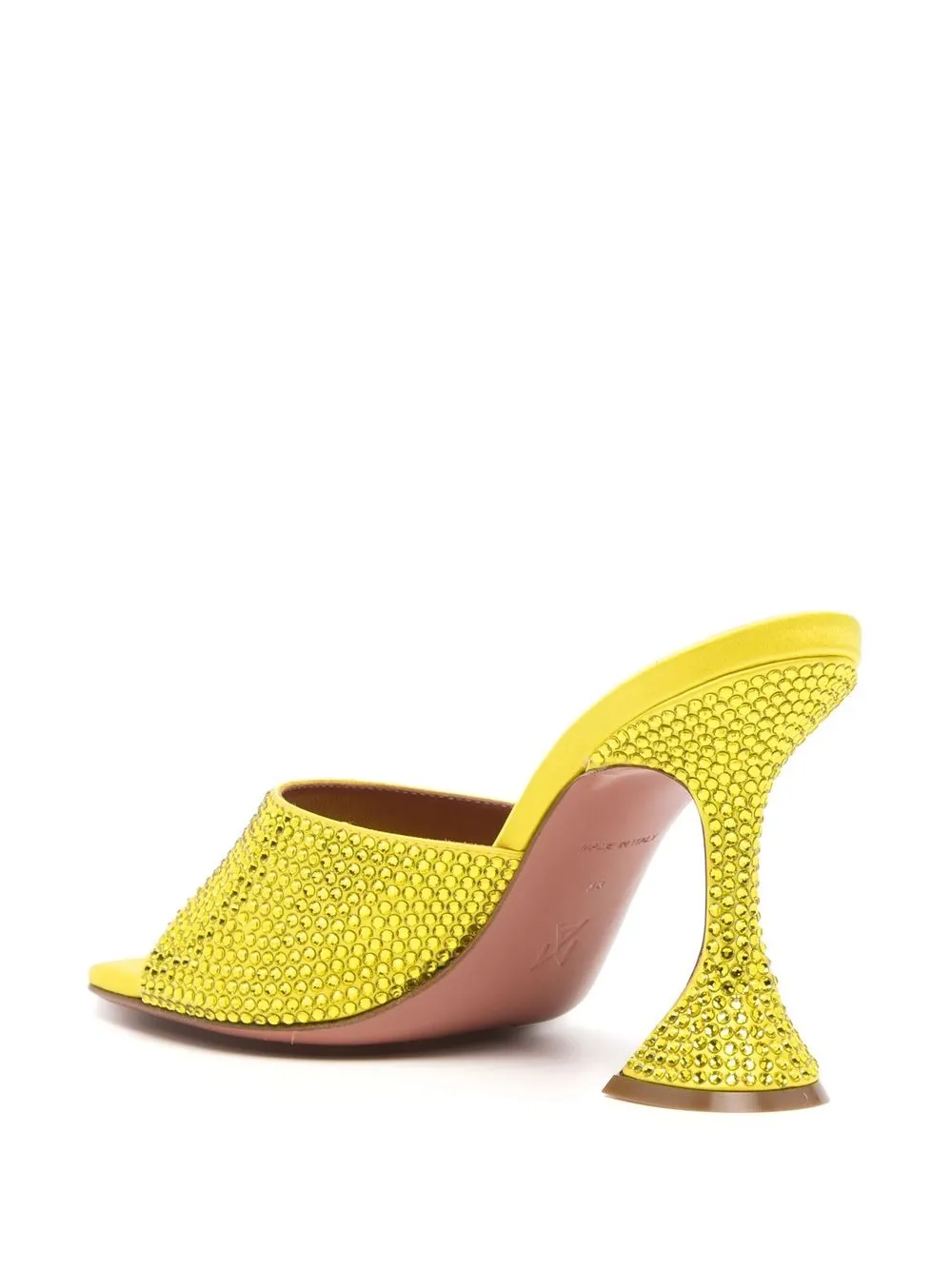 Amina Muaddi Caroline 95mm Mules In Yellow