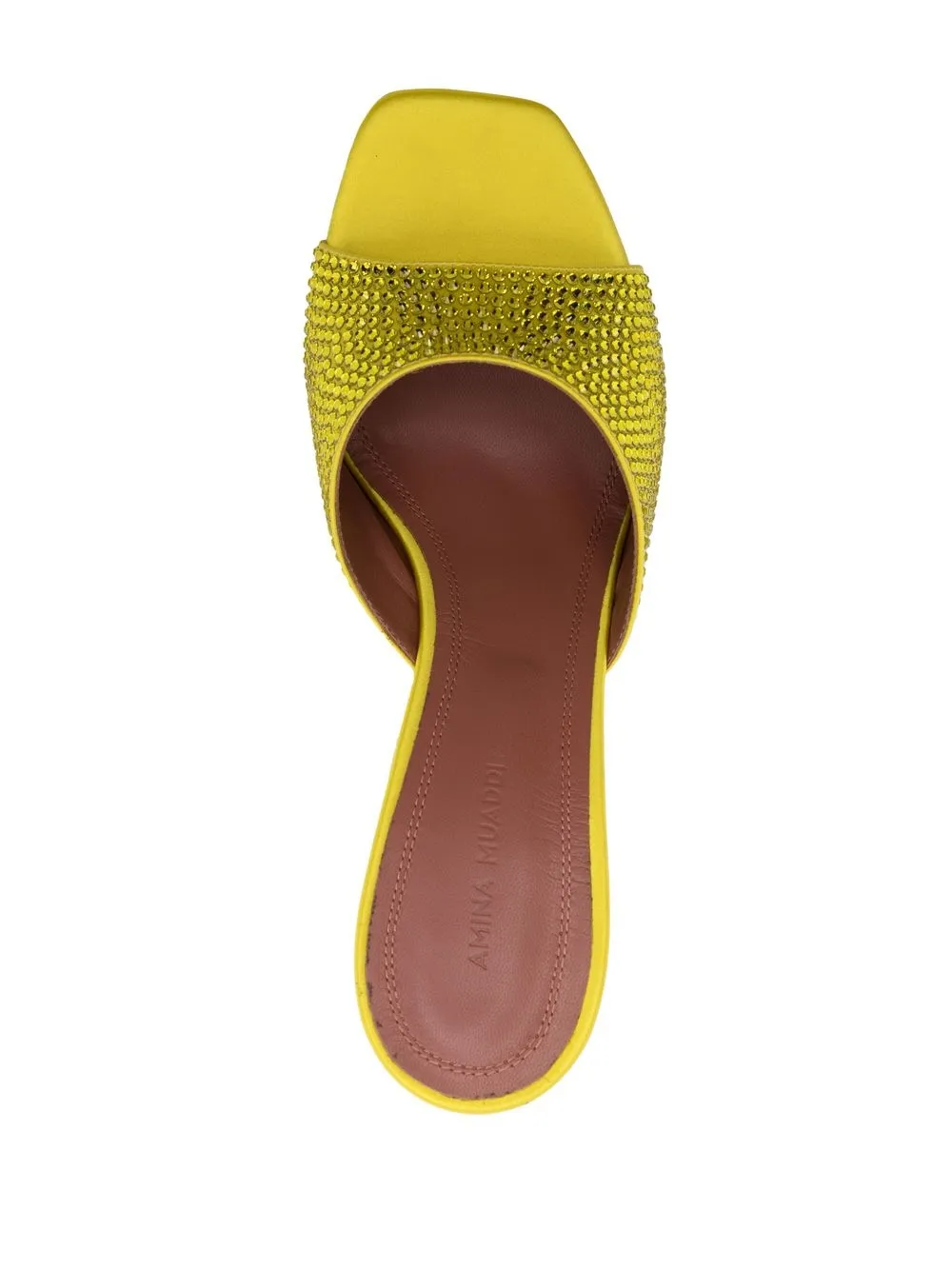 Amina Muaddi Caroline 95mm Mules In Yellow