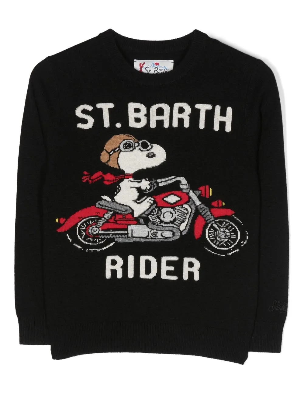 

MC2 Saint Barth Kids Snoopy intarsia-knit jumper - Black