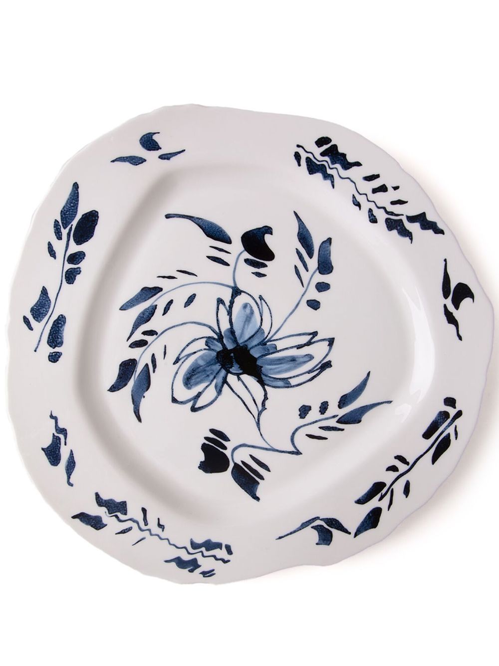 Seletti X Diesel Living English Delft Porcelain Plate In Weiss