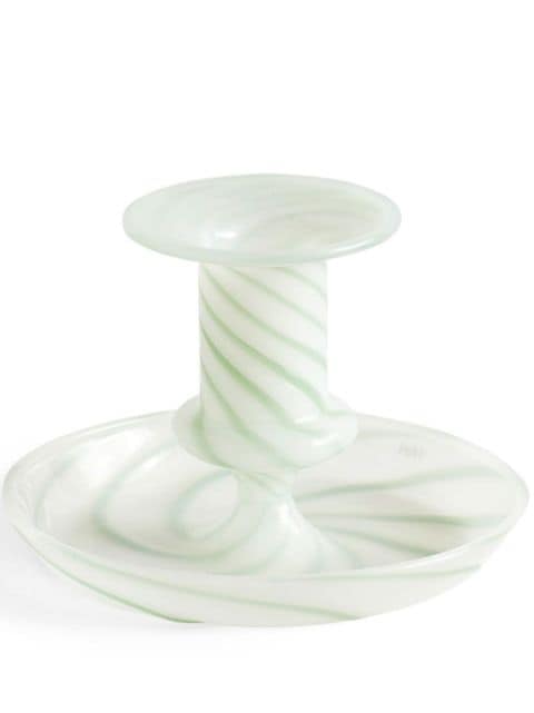 HAY Flare striped glass candleholder