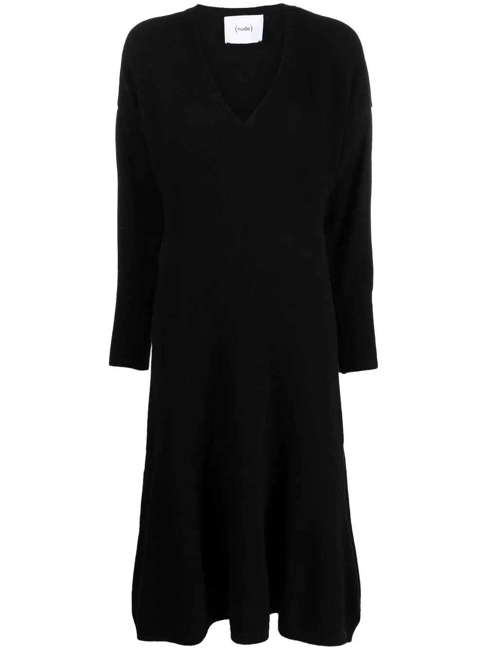 

Nude V-neck knit dress - Negro