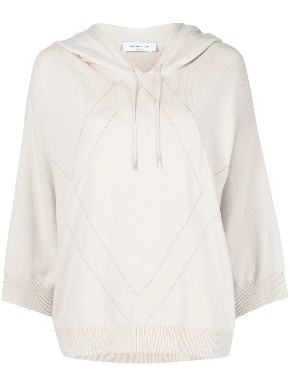 

Fabiana Filippi bead-embellished knit hoodie - Neutrals